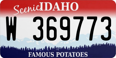 ID license plate W369773