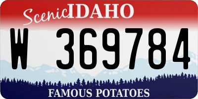 ID license plate W369784