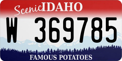 ID license plate W369785