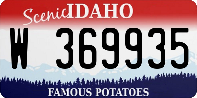 ID license plate W369935