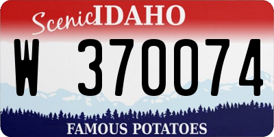 ID license plate W370074