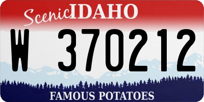 ID license plate W370212