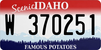 ID license plate W370251