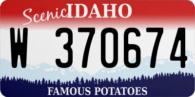 ID license plate W370674