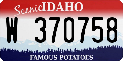 ID license plate W370758