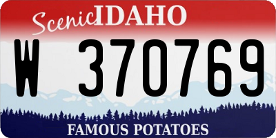 ID license plate W370769