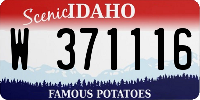 ID license plate W371116