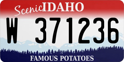 ID license plate W371236