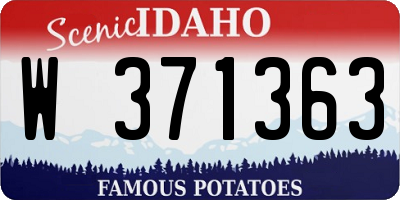 ID license plate W371363