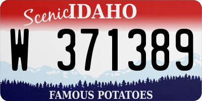ID license plate W371389