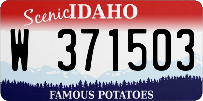 ID license plate W371503