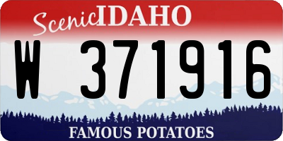 ID license plate W371916