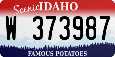 ID license plate W373987