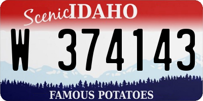 ID license plate W374143