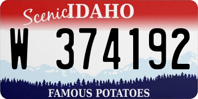 ID license plate W374192