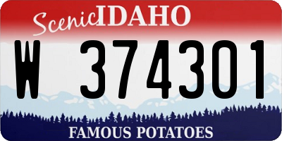 ID license plate W374301