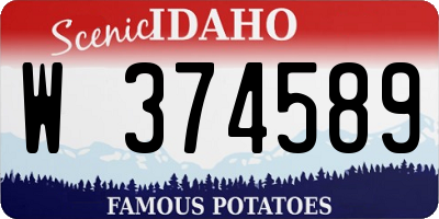 ID license plate W374589