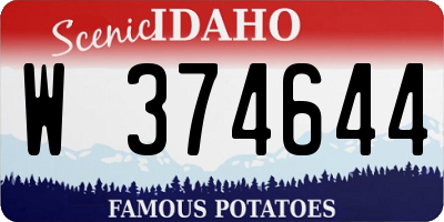 ID license plate W374644