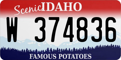 ID license plate W374836