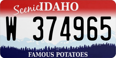 ID license plate W374965