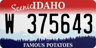 ID license plate W375643