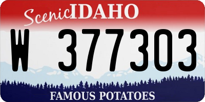 ID license plate W377303