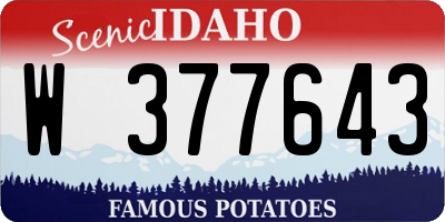 ID license plate W377643
