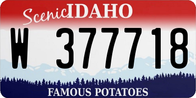 ID license plate W377718