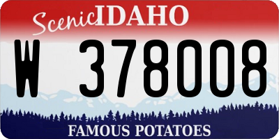 ID license plate W378008