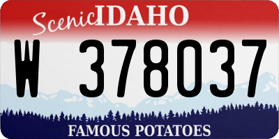 ID license plate W378037