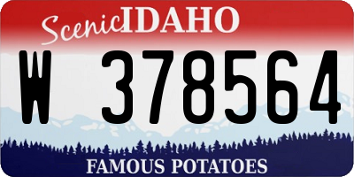 ID license plate W378564