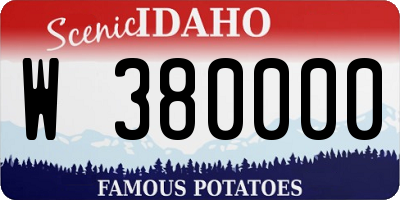 ID license plate W380000