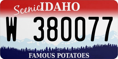 ID license plate W380077