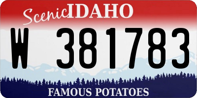 ID license plate W381783