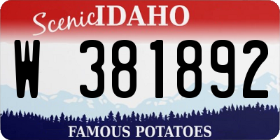 ID license plate W381892