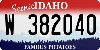 ID license plate W382040