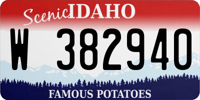 ID license plate W382940