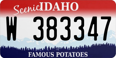 ID license plate W383347