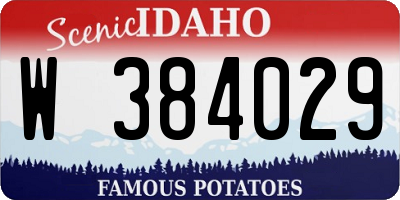 ID license plate W384029
