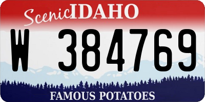 ID license plate W384769