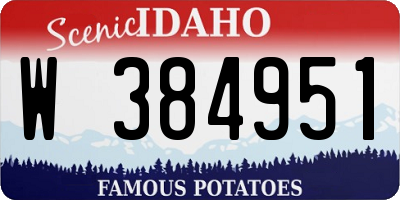 ID license plate W384951