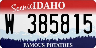 ID license plate W385815
