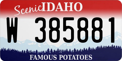 ID license plate W385881