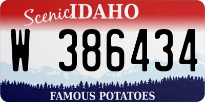 ID license plate W386434