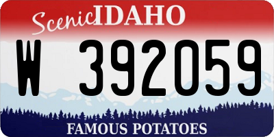 ID license plate W392059