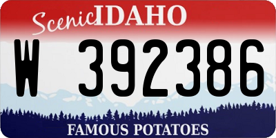ID license plate W392386