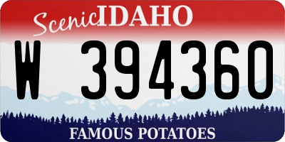 ID license plate W394360
