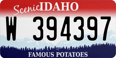 ID license plate W394397