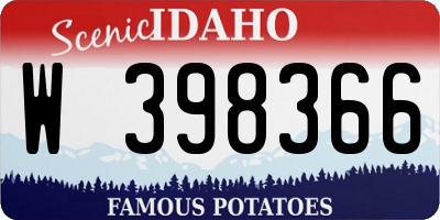 ID license plate W398366