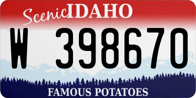 ID license plate W398670